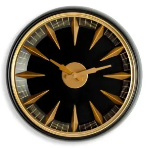 MG Black & Antique Gold California Wall Clock
