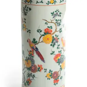 MG White Ceramic Floral & Tropical Bird Umbrella Stand