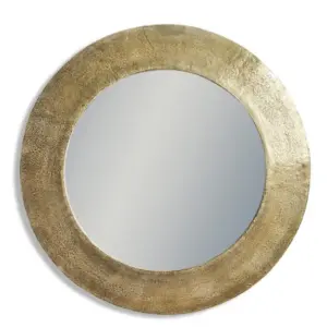 MG Large Round Champagne Gold Aluminium Wall Mirror