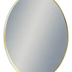 MG Large Oval Gold Metal Flare-Framed Broadway Wall Mirror