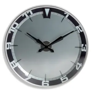 MG Large Brushed Steel "Watch-Style" Wall Clock
