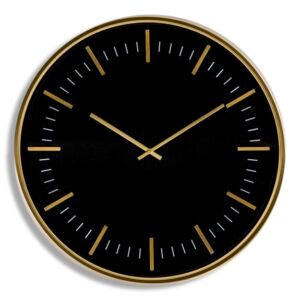 MG Large Black & Gold Classic Wall Clock
