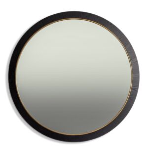 MG Giant Savoy Black & Gold Wood-Framed Round Wall Mirror