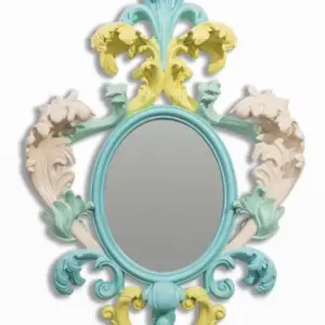 MG Multi Pastel Coloured Rococo Baroque Wall Mirror