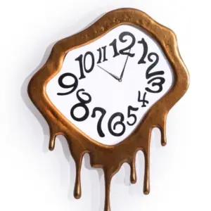 MG Gold "Dali" Drip Aluminium Wall Clock