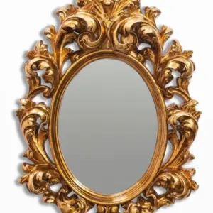MG Gold Oval Rococo Ornate Mirror
