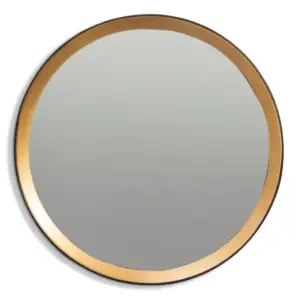 MG Large Round Black & Gold Deep-Framed Belgravia Wall Mirror
