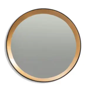 MG Medium Round Black & Gold Deep-Framed Belgravia Wall Mirror