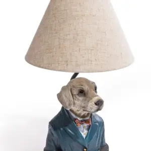 MG Gentry Labrador Table Lamp w/ Grey Shade