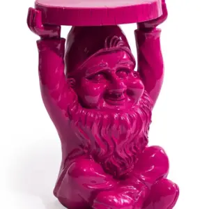 MG Electric Pink Gnome "Trunk Slice" Side Table