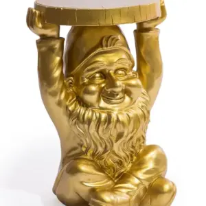 MG Gold Gnome "Trunk Slice" Side Table