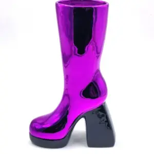 MG Large Electro Purple Heeled-Boot Ceramic Vase