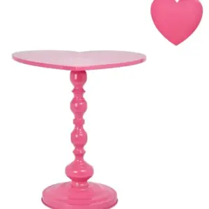 MG Metal Pink Heart Side Table