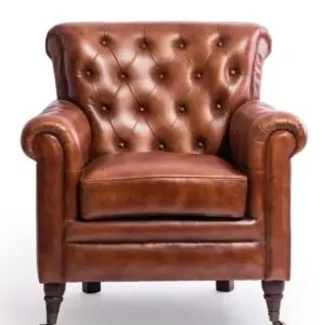 MG Vintage Leather Chesterfield Armchair