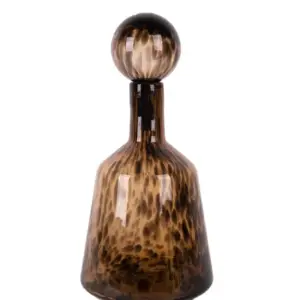 MG Large Amber Leopard Print Glass Apothecary Bottle