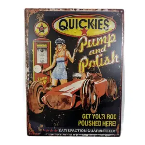 MG Retro Metal "Pump & Polish" Wall Sign