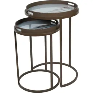 LI Blurred Seascape Set of 2 Side Tray Tables