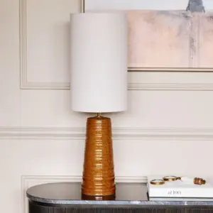 LI Tivoli Ceramic Table Lamp Terracotta with Shade