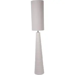 LI Tivoli Tall Ceramic Floor Lamp White with Shade