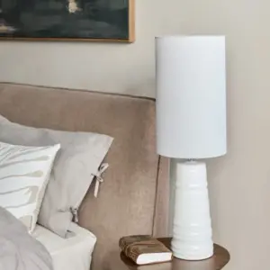 LI Tivoli Ceramic Table Lamp White with Shade