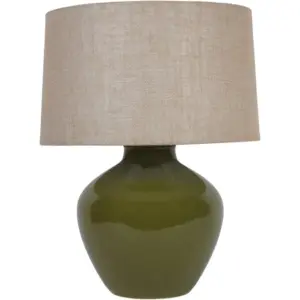 LI Aubrey Green Ceramic Table Lamp Large
