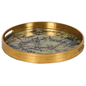 CH Round Gold and Blossom Effect Tray