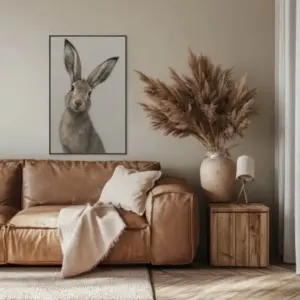 HE Curious Hare 2 Velvet Canvas