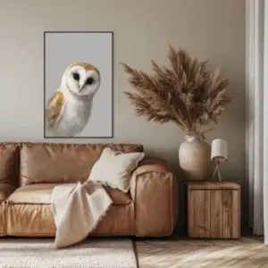 HE Curious Owl Velvet Canvas