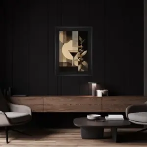 HE Moody Espresso Martini Cocktail Framed Wall Art