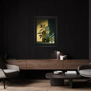HE Moody Martini Cocktail Framed Wall Art