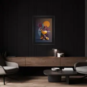 HE Moody Cosmopolitan Cocktail Framed Wall Art