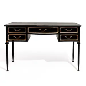 MG Antiqued Black Desk/Console with Metal Drawers
