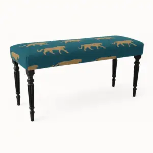 MG Gold Leopard on Teal Bench
