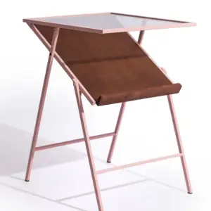 MG Baby Pink Metal Side Table w/ Magazine Rack