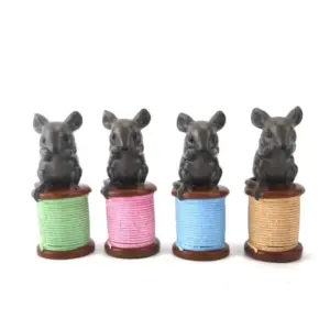 MG Assorted Set of 4 Mice on Pastel Colour Cotton Reels