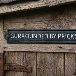 DU Sign - Surrounded By Pricks