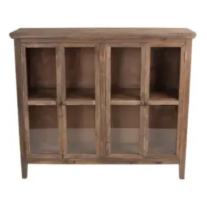 MG Rustic Wooden "Arundel" Sideboard Cabinet w/ Glass Doors