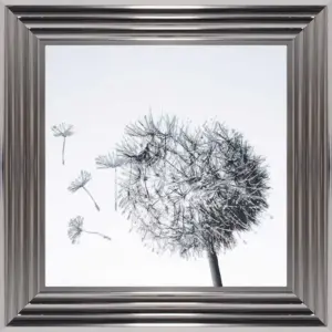 HE Dandelion Blowing Left Framed Wall Art