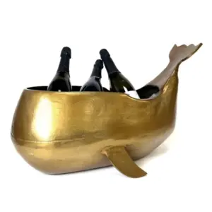 MG Large Gold Aluminium Whale Ice Bucket