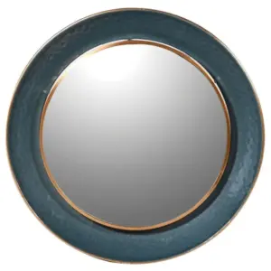 CH Teal Edge Round Wall Mirror