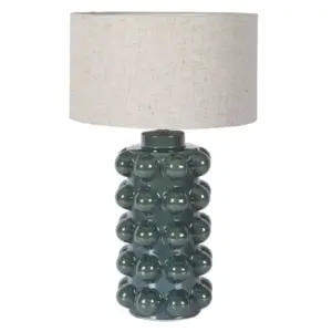 CH Green Bobble Lamp with Linen Shade