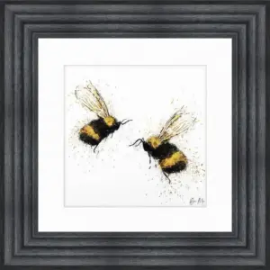HE Double Bee Framed Wall Art 55cm