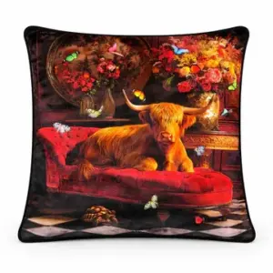 HE Luxury Cushion - Curiosity H/Cow