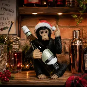 DU Up Yours Monkey Wine Bottle Holder - Christmas