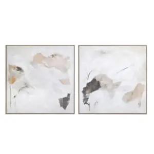 CH Set of 2 Abstract Neutral Framed Canvas