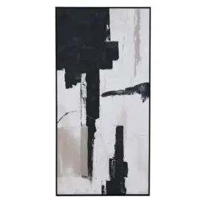 CH Monotone Abstract Framed Canvas
