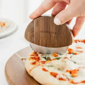 US Acacia Pizza Wheel Cutter - Natural